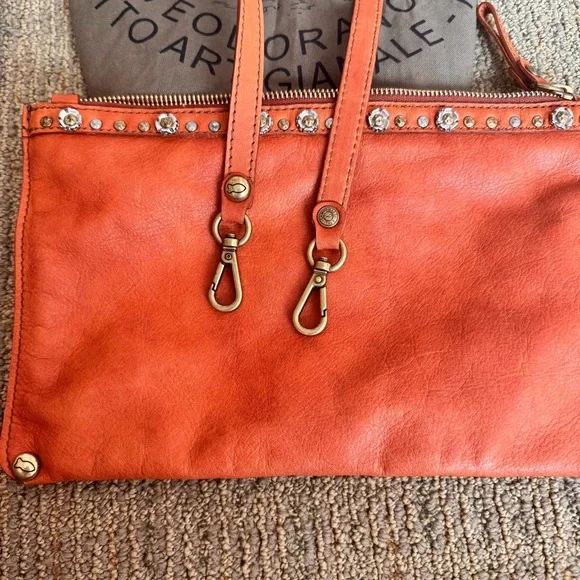 Campomaggi Bag New Free People Purse crossbody orange studded - Picture 10 of 11